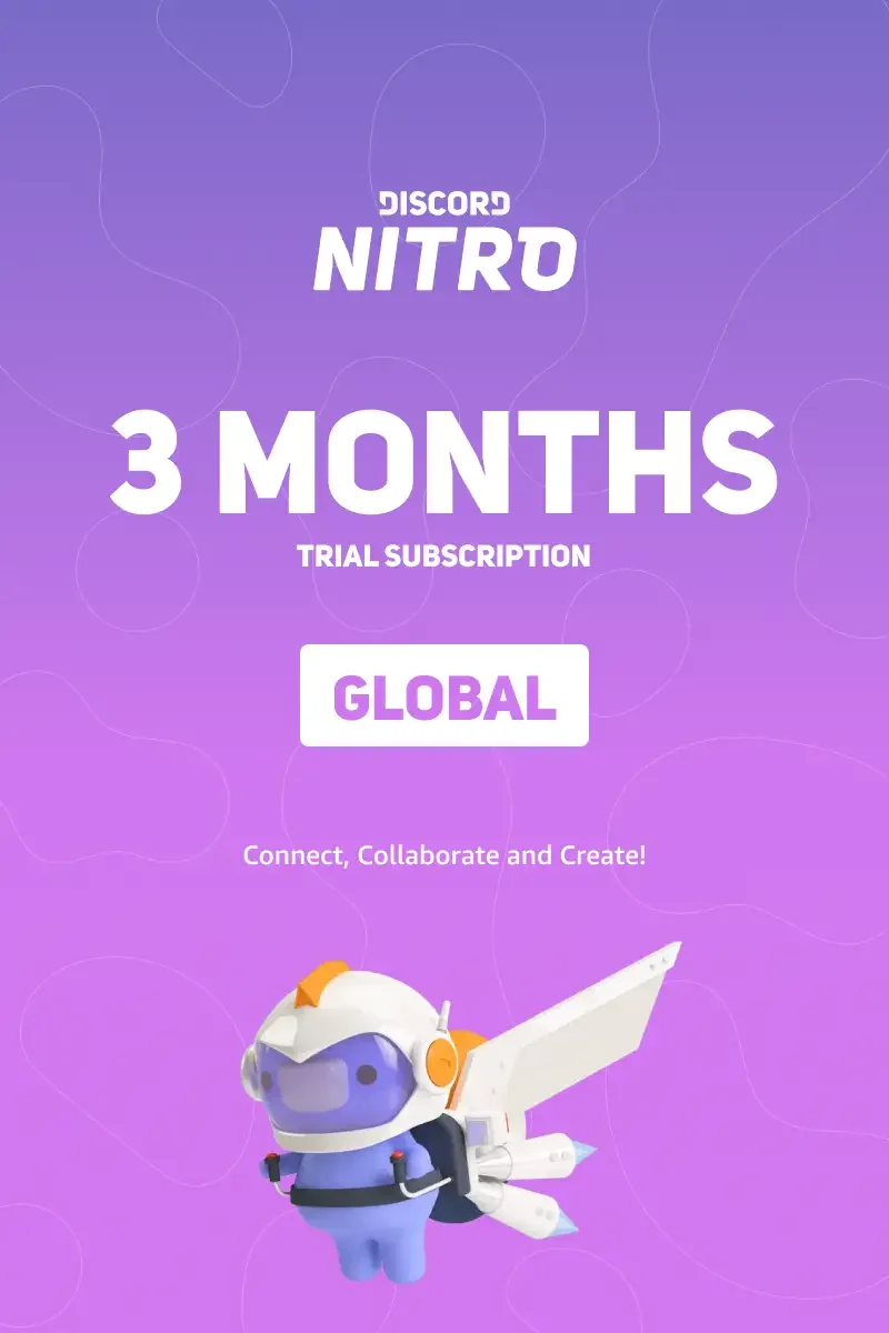 Discord Nitro 3 Months Trial Subscription (Global) - Digital Key