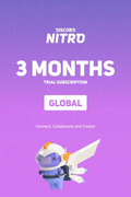 Discord Nitro 3 Months Trial Subscription (Global) - Digital Key